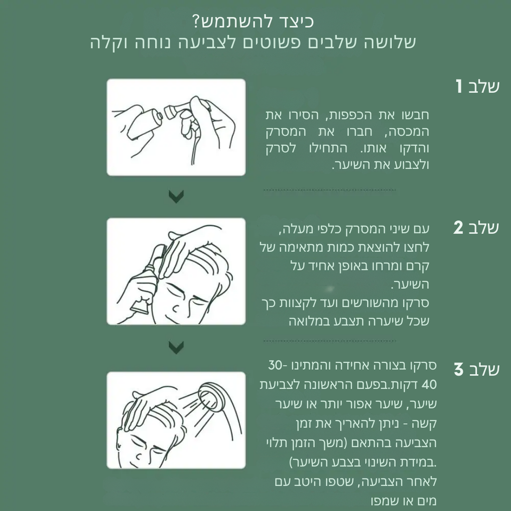 מברשת לצביעת שיער בקלות וללא מאמץ