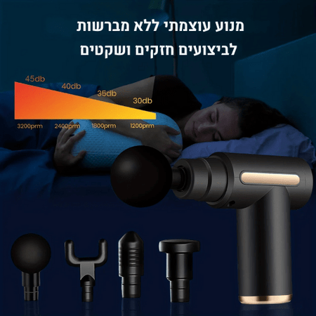 אקדח עיסוי חשמלי – להקלה על כאבים ושחרור השרירים | אקדח מסאז׳ | אוזו - שופ