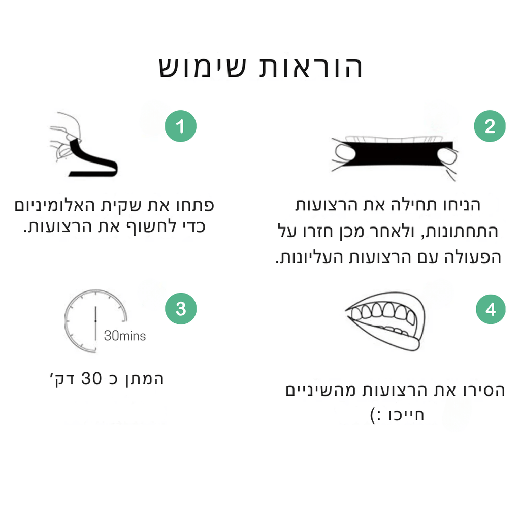 רצועות פחם במבוק להלבנת שיניים | רצועות פחם במבוק להלבנת שיניים | אוזו - שופ